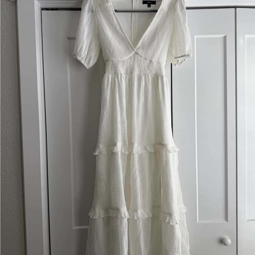Lulu's Ivory Tiered Maxi Dress